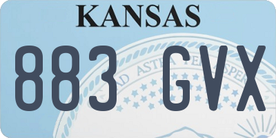 KS license plate 883GVX