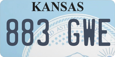KS license plate 883GWE