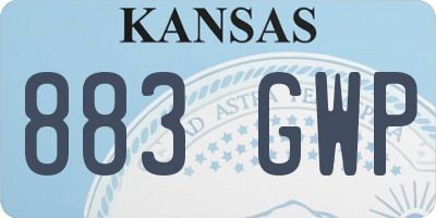 KS license plate 883GWP