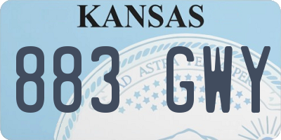 KS license plate 883GWY