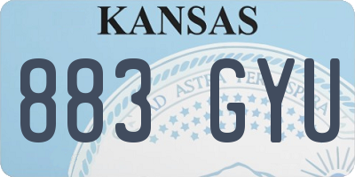 KS license plate 883GYU