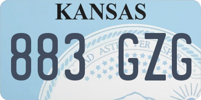 KS license plate 883GZG