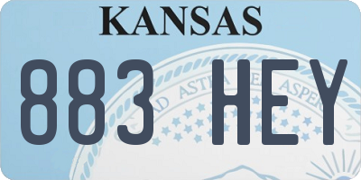 KS license plate 883HEY