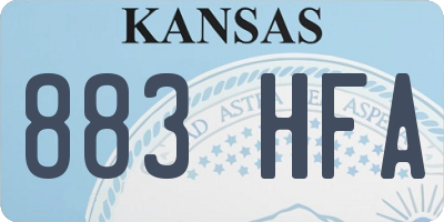 KS license plate 883HFA