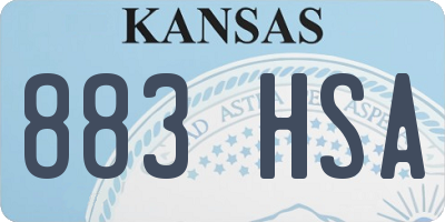 KS license plate 883HSA
