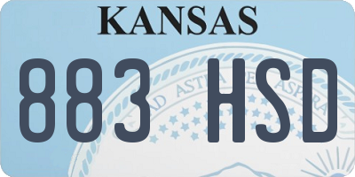 KS license plate 883HSD