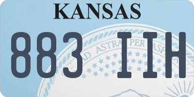 KS license plate 883IIH