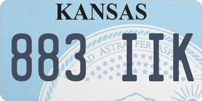 KS license plate 883IIK