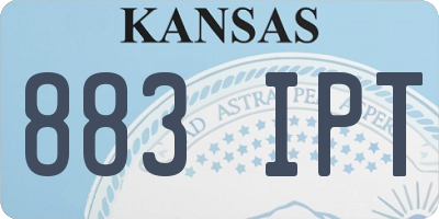 KS license plate 883IPT
