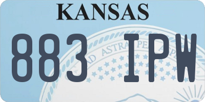 KS license plate 883IPW