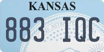 KS license plate 883IQC