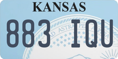 KS license plate 883IQU