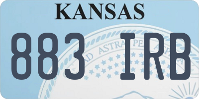 KS license plate 883IRB