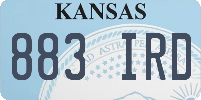 KS license plate 883IRD