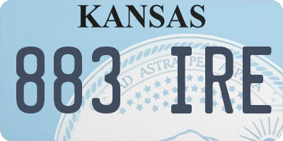KS license plate 883IRE