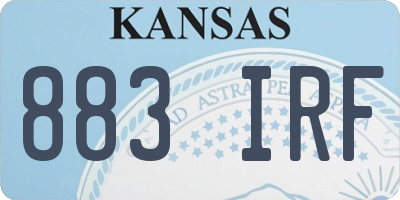KS license plate 883IRF