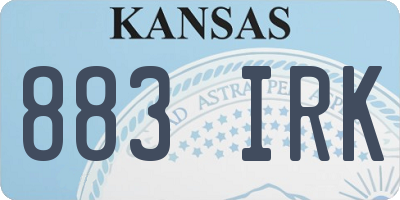 KS license plate 883IRK