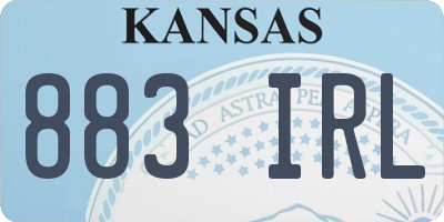 KS license plate 883IRL