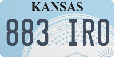 KS license plate 883IRO