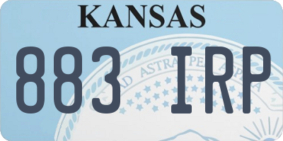 KS license plate 883IRP