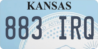 KS license plate 883IRQ