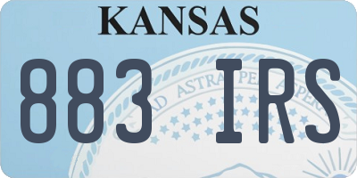 KS license plate 883IRS