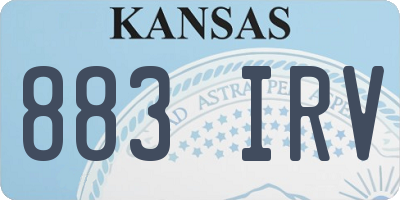 KS license plate 883IRV