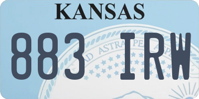 KS license plate 883IRW