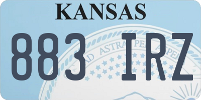 KS license plate 883IRZ