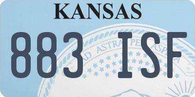 KS license plate 883ISF