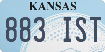 KS license plate 883IST