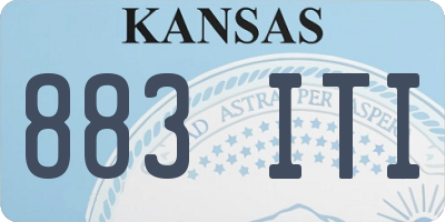 KS license plate 883ITI