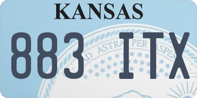 KS license plate 883ITX
