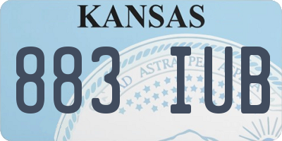 KS license plate 883IUB