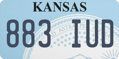 KS license plate 883IUD