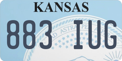 KS license plate 883IUG