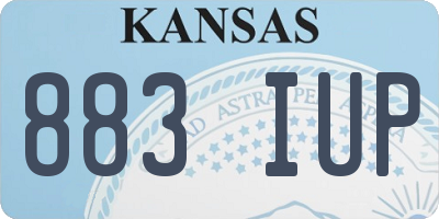 KS license plate 883IUP