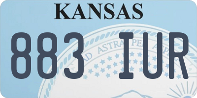 KS license plate 883IUR