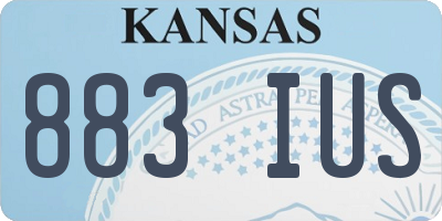 KS license plate 883IUS
