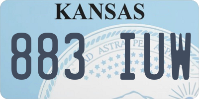 KS license plate 883IUW