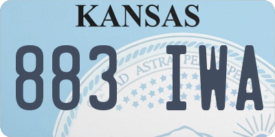 KS license plate 883IWA