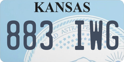 KS license plate 883IWG