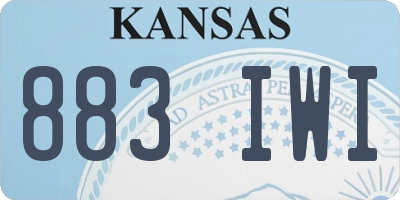 KS license plate 883IWI