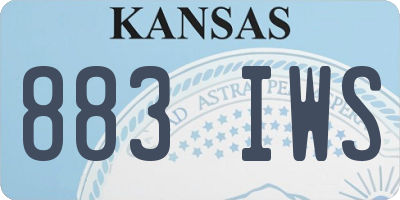KS license plate 883IWS