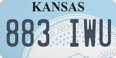 KS license plate 883IWU