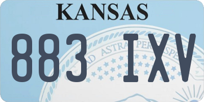 KS license plate 883IXV