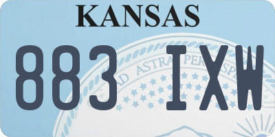 KS license plate 883IXW