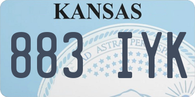 KS license plate 883IYK