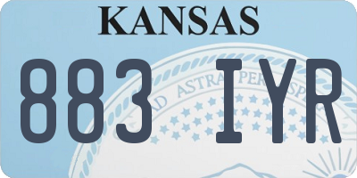 KS license plate 883IYR