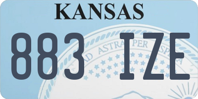 KS license plate 883IZE